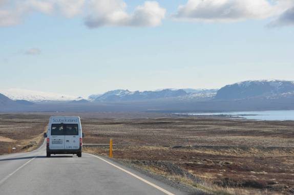 Chegando ao Parque Nacional Thingvellir, na Islândia